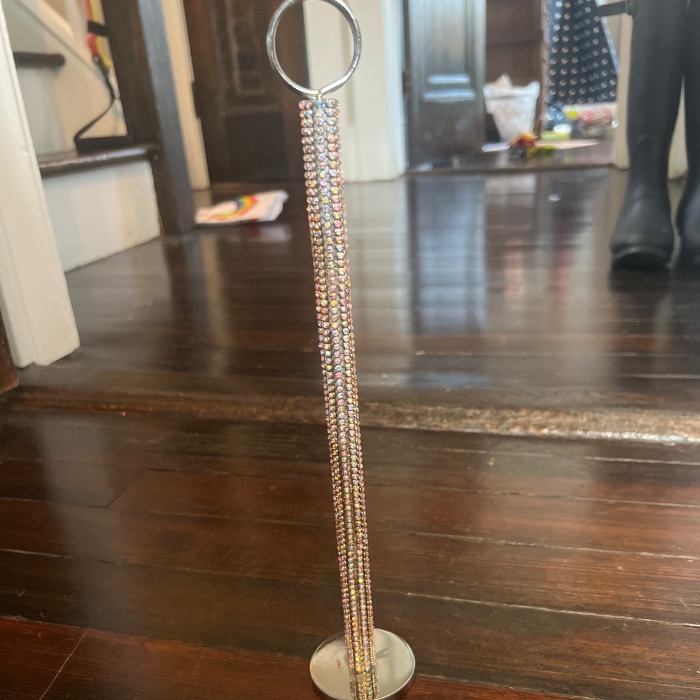 Crystal wrapped table number stands
